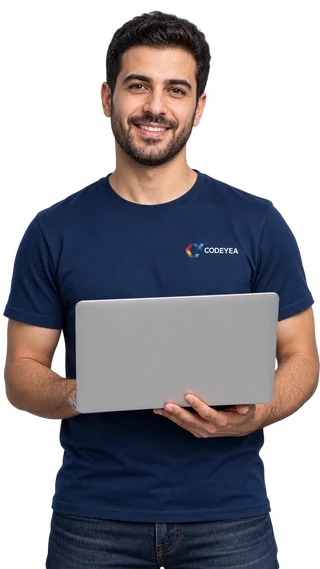 CODEYEA specialist holding a laptop