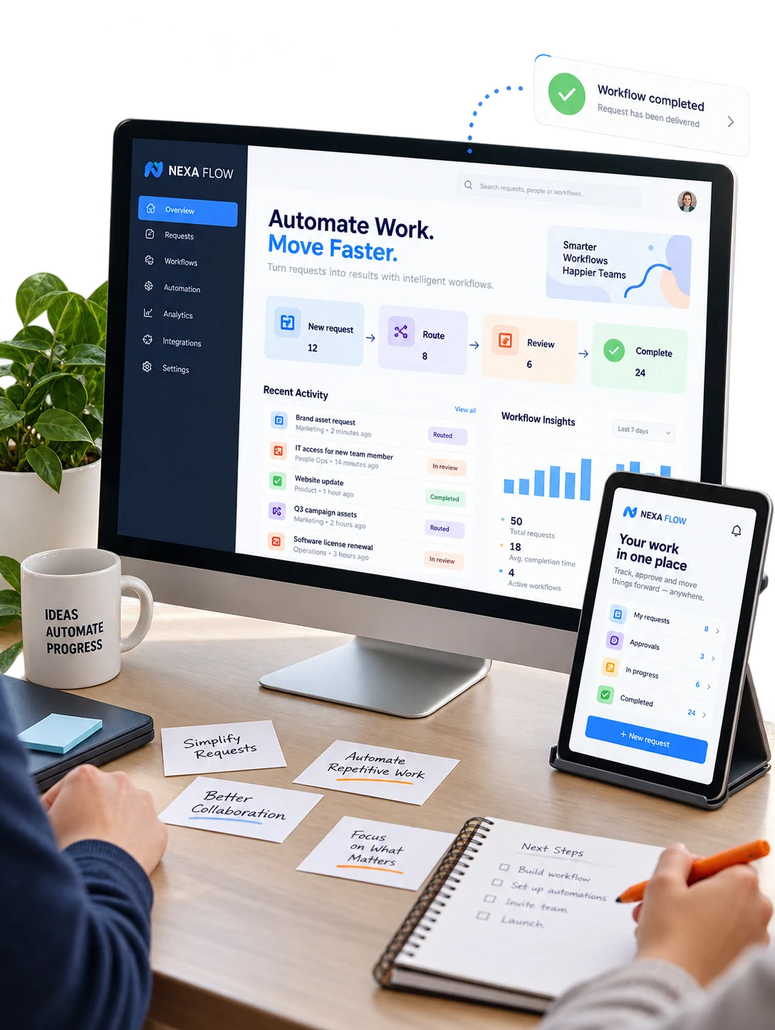 A thoughtfully composed SaaS product planning workspace
