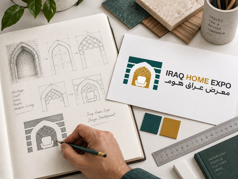 Developing the logo from the architectural arch to the identity