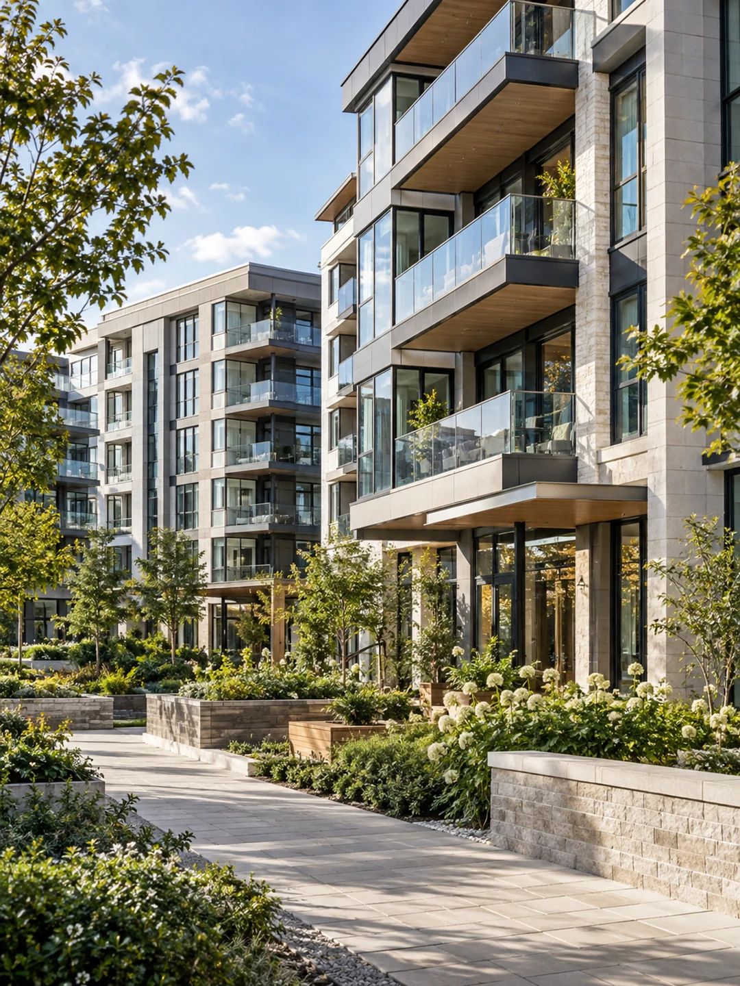 Completed residential property development and landscaped grounds