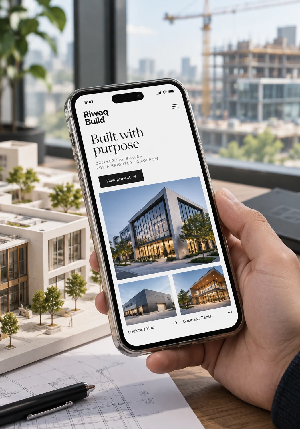 Construction: illustrative interface displayed on a device