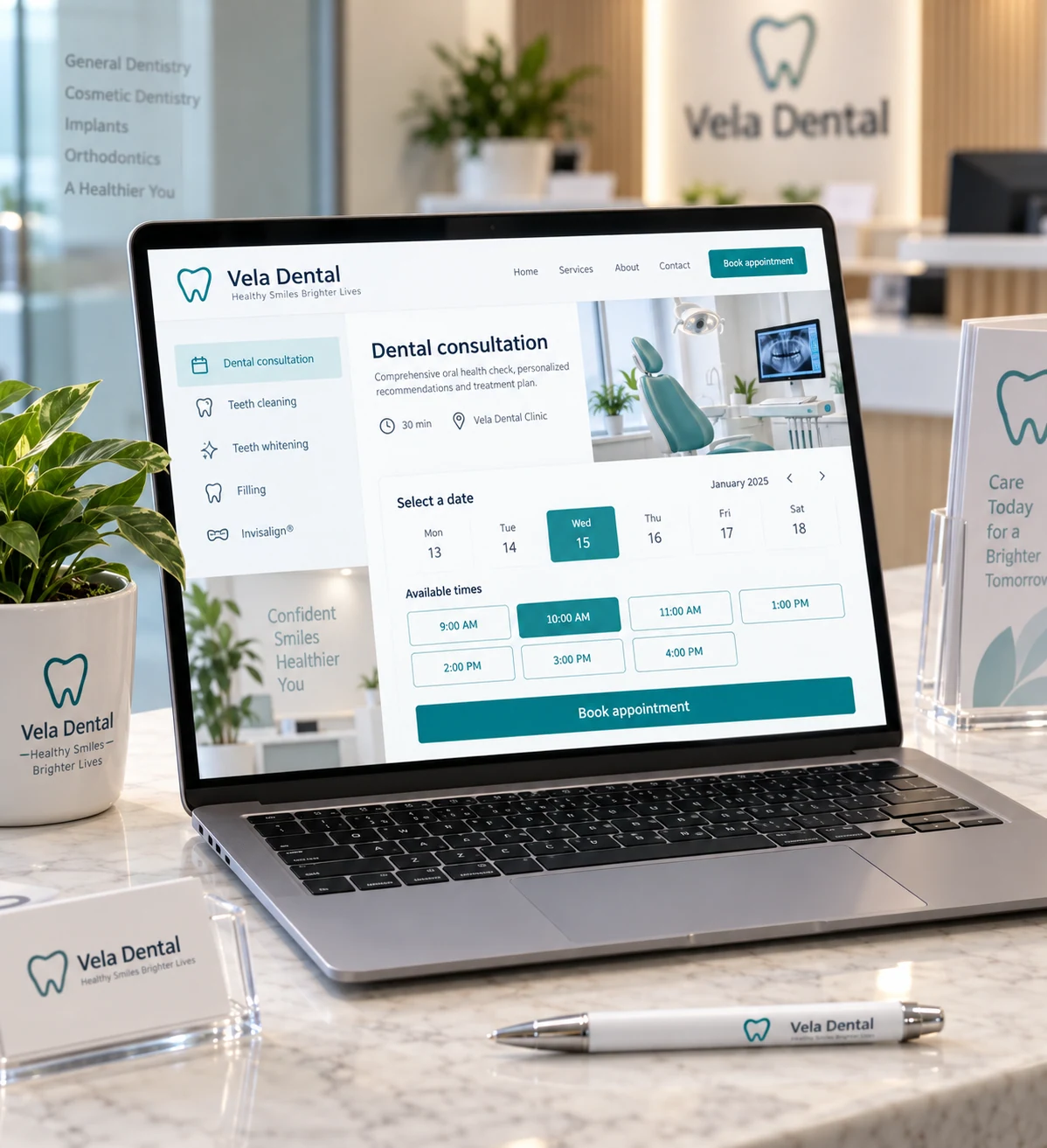 Healthcare: illustrative interface displayed on a device