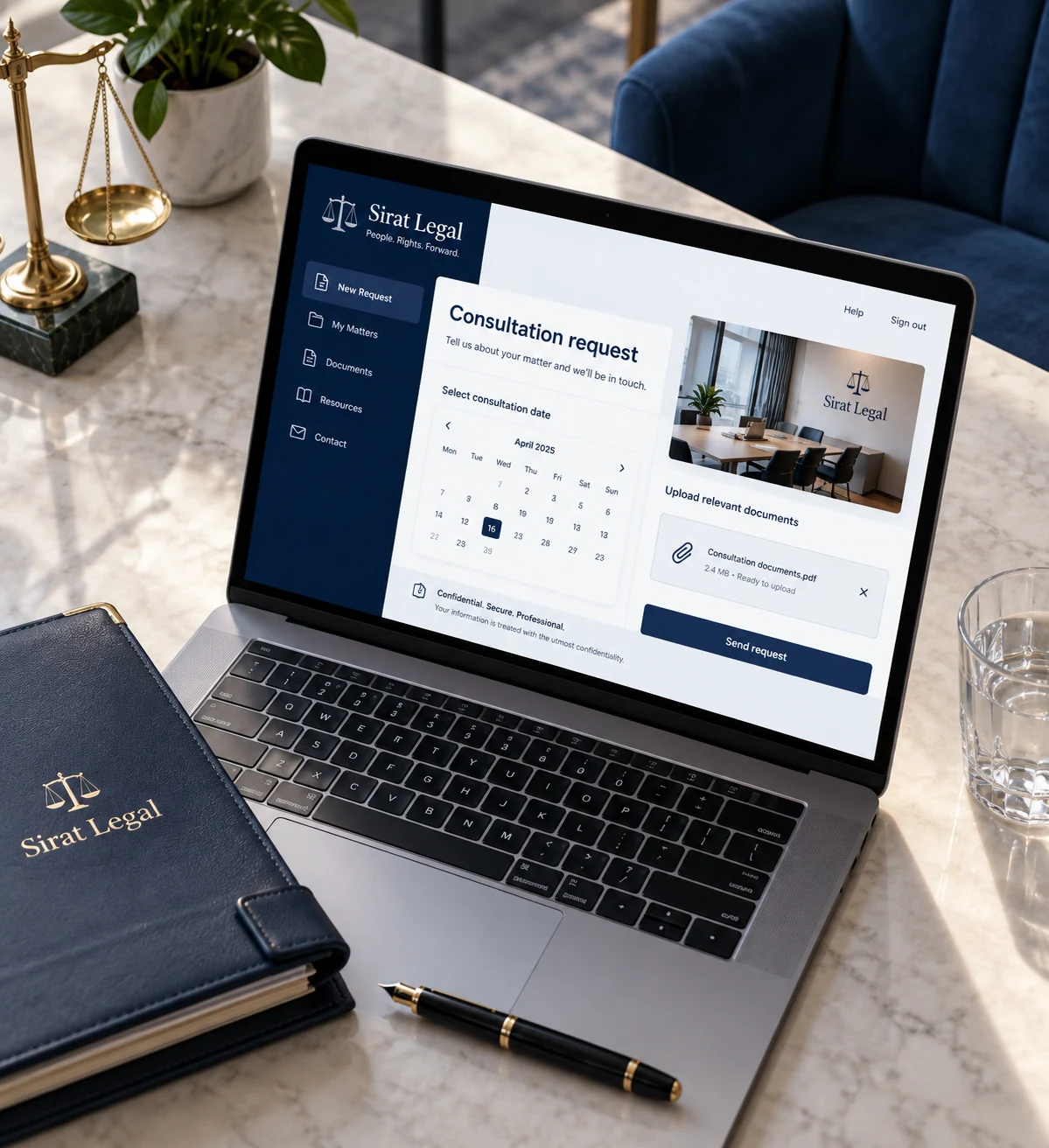Legal: illustrative interface displayed on a device