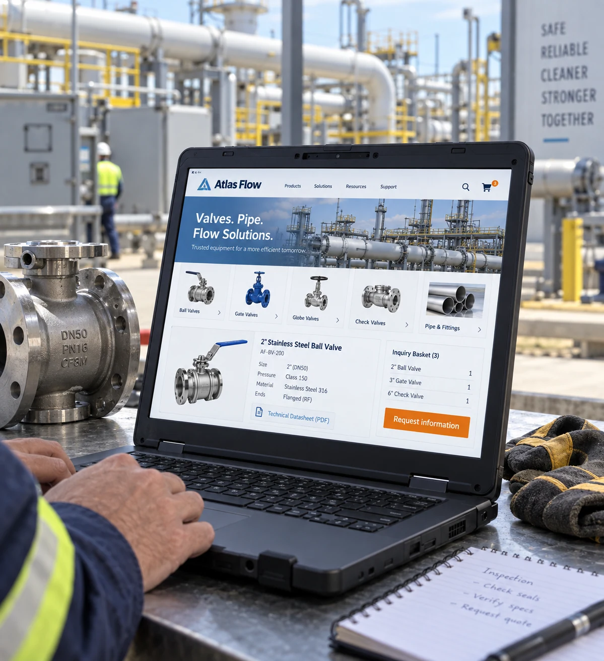 Oil and Gas: illustrative interface displayed on a device