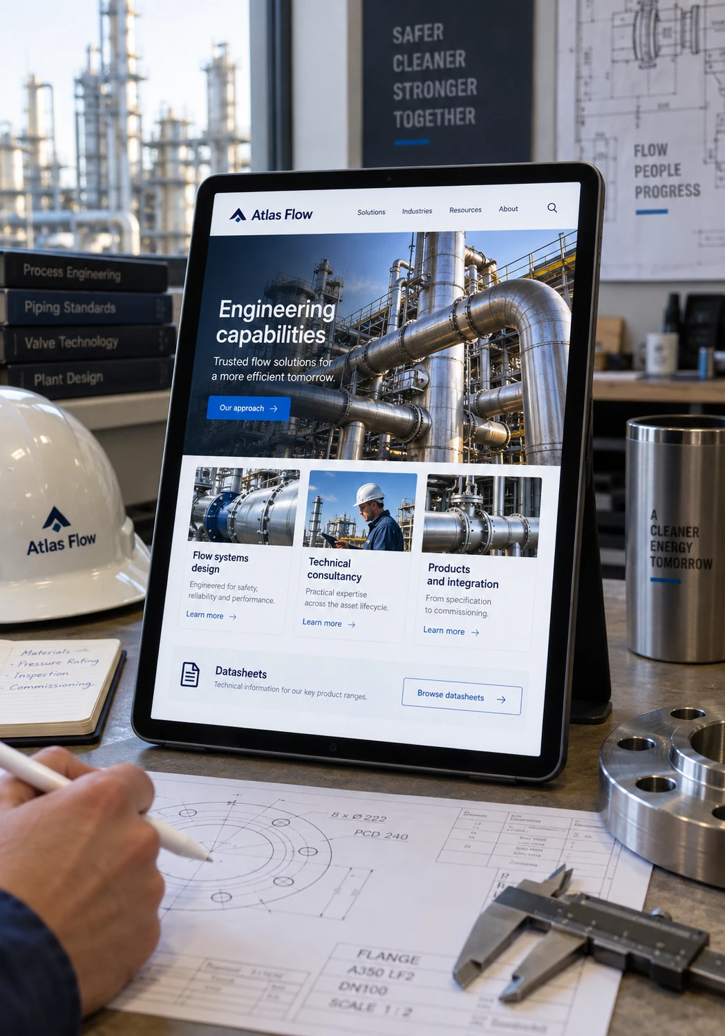 Oil and Gas: illustrative interface displayed on a device