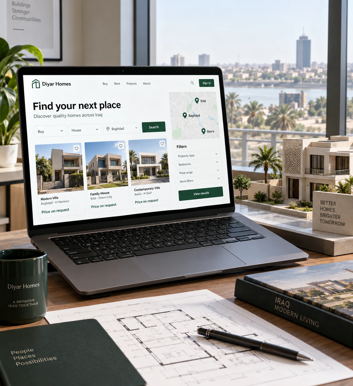 Real Estate: illustrative interface displayed on a device